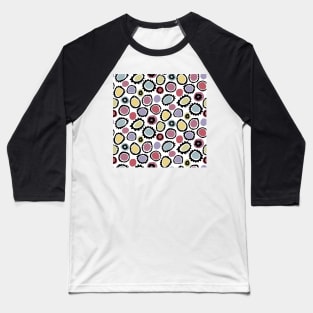 Modern Art Colorful Cog Blob Flowers Baseball T-Shirt